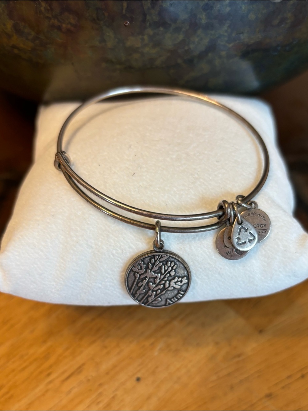 Alex and Ani Silver-Tone Tree of Life Charm Bangle Aunt Bracelet - Women